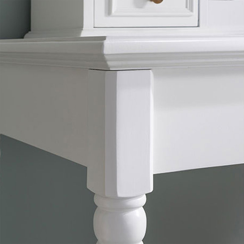 Bureau rectangulaire blanc en bois massif avec 2 tiroirs, 29,92 po H x 43,31 po L x 21,65 po P