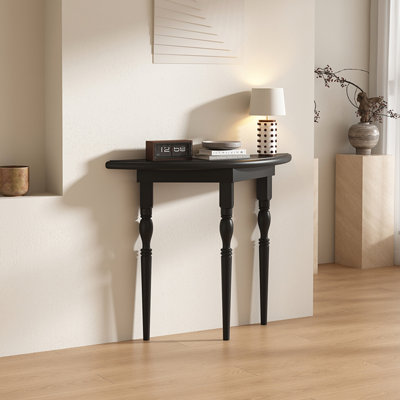 Console demi-cercle en bois massif noir