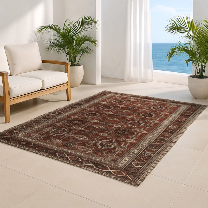 Tapis d'intérieur et d'extérieur brun Persian, Rectangulaire 2 pi x 3 pi