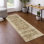 Tapis oriental brun / beige à envers antidérapant lavable à la machine pour le salon, la chambre à coucher et le couloir