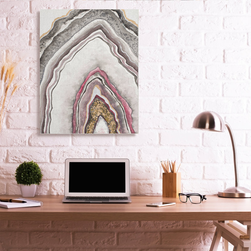 Motif d'arche de roche rose neutre Geode, Toile tendue, H 48 po x l 36 po