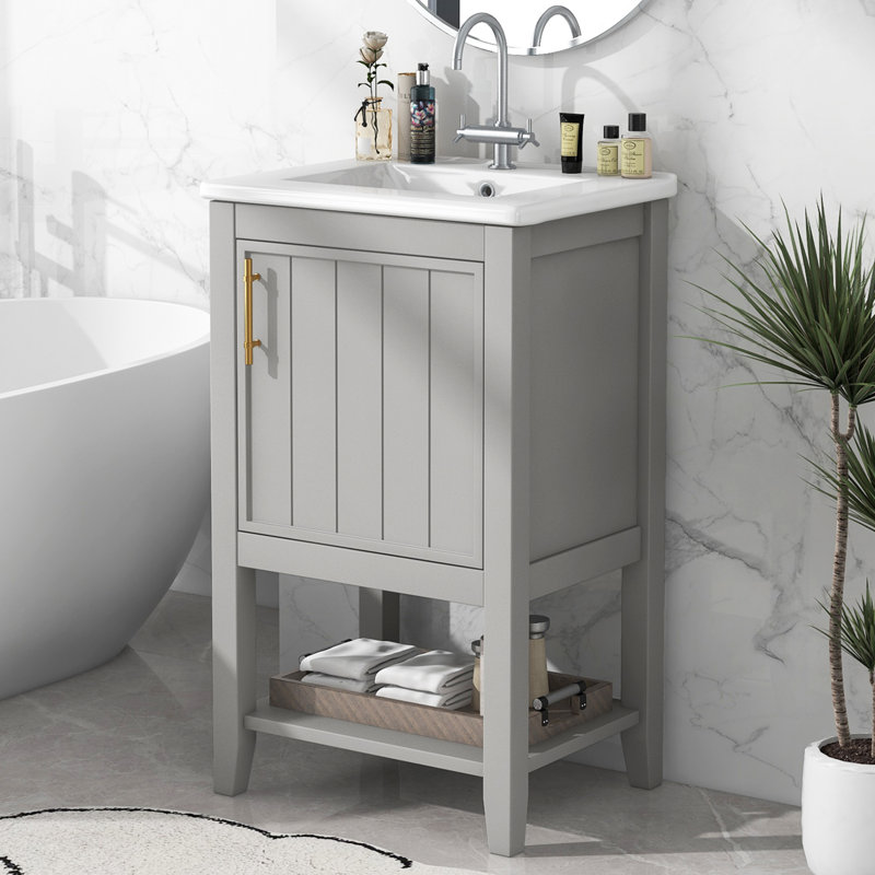 Ensemble de meuble-lavabo simple 20 po Shevonda, Gris