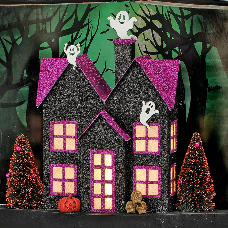 Livre de contes d'Halloween en carton 14 "à DEL