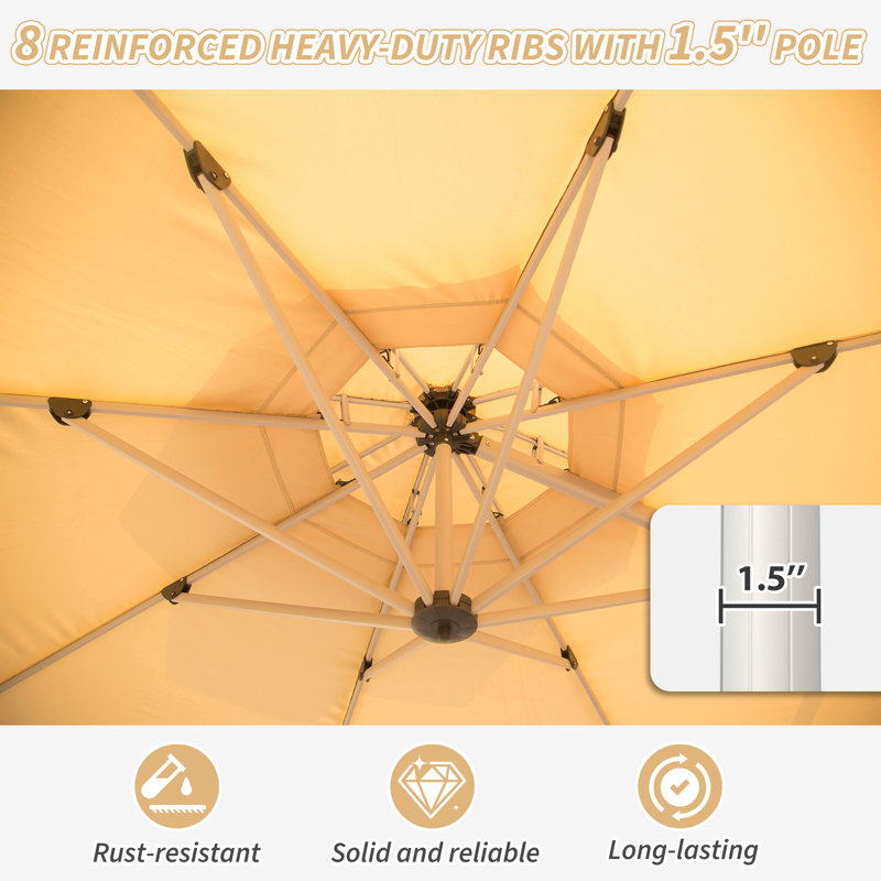 Parasol en porte-à-faux 115 "Khamaria, Beige