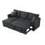 Canapé-lit modulaire en forme de L 81,5 po avec méridienne et rangement, canapé-lit réversible en velours moderne avec port USB et poche latérale-473728409