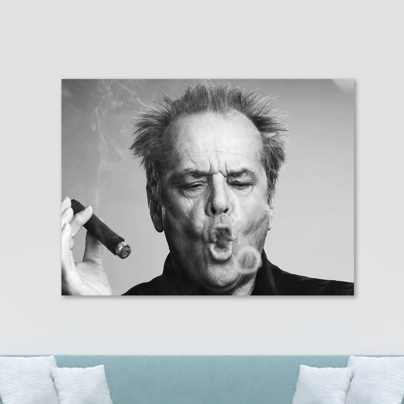 Jack Nicholson Smoking Cigar - Wrapped Canvas Print, 41cm H x 61cm W x 3.8cm D