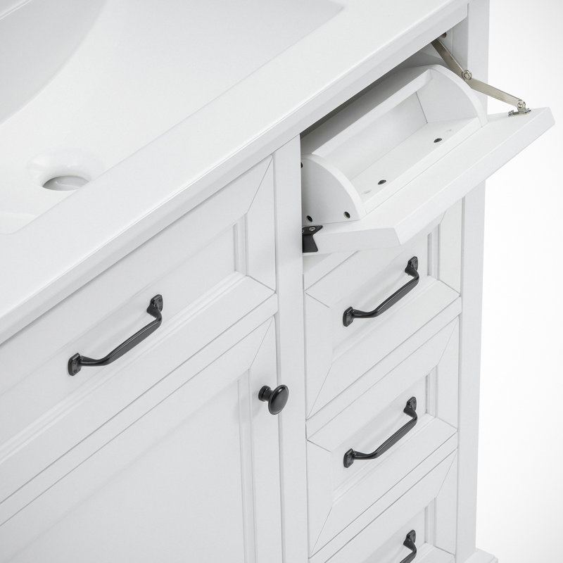 Meuble-lavabo simple 30 po avec comptoir en céramique Hamlet, White