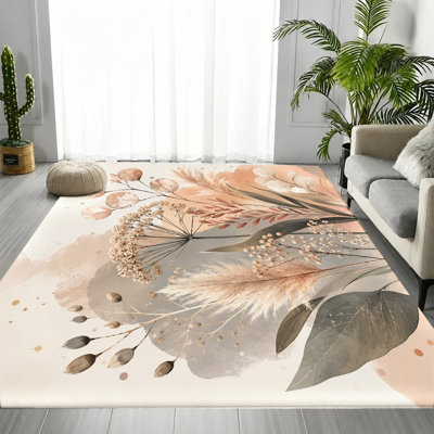 Tapis Boho Pampas Grass Floral Beadow