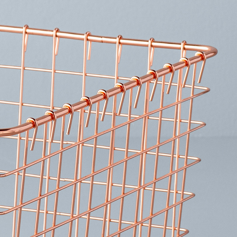 Panier en métal / métal Albie, Cuivre, H 8 po x l 12 po x P 11 po, 1