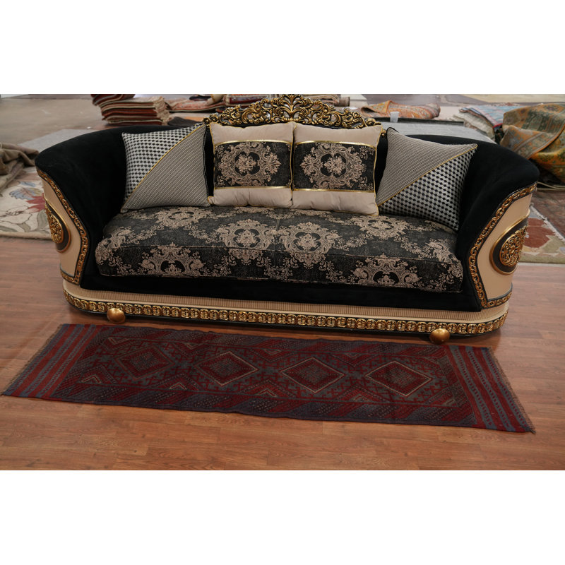Geometric Wool Runner Rug 2x7