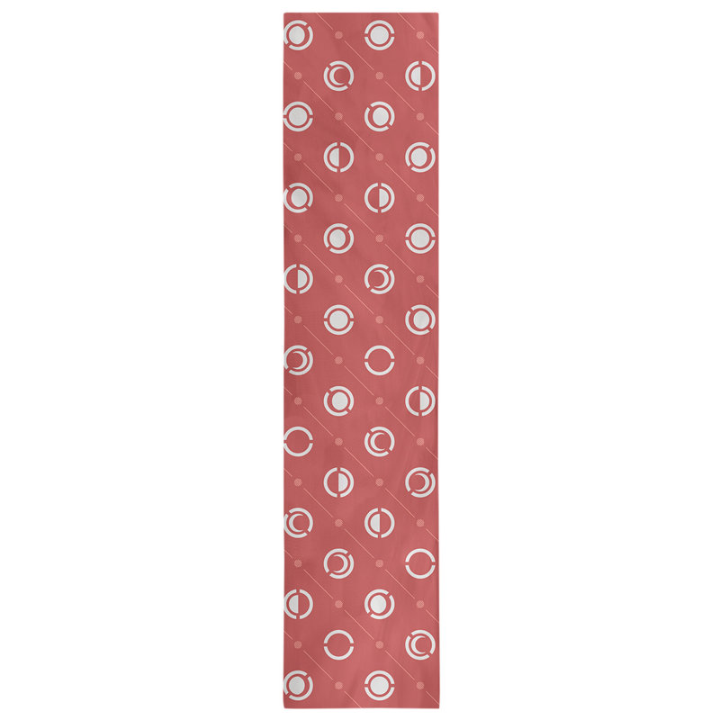 Classic Moon Phases Table Runner, 16" x 72", White/Red