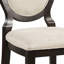 Chaise d'appoint rembourrée en tissu espresso / ivoire Aeris (ensemble de 2)