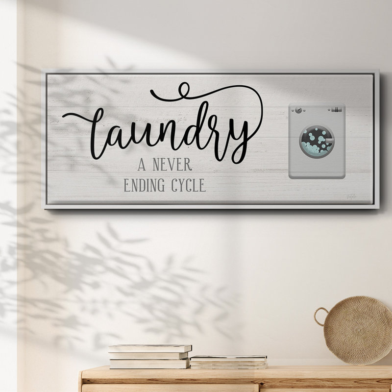 Never Ending Laundry- Framed Canvas, 24" H x 60" W