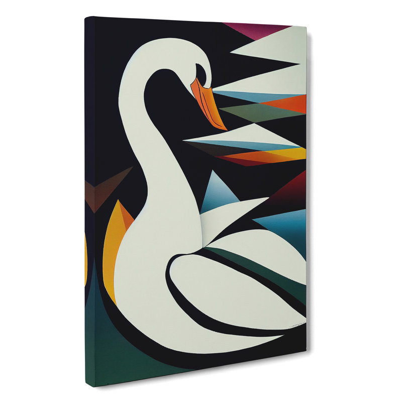 Swan In Abstract No.4 - Wrapped Canvas, 50cm H x 35cm W x 3cm D