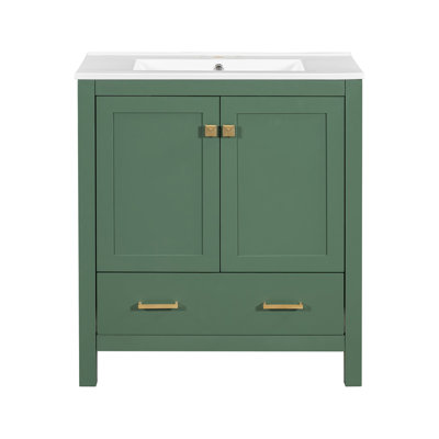 30'' Single Bathroom Vanity with Ceramic Sink Top