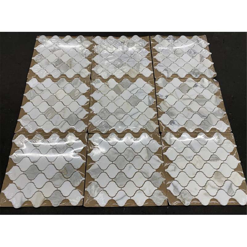 Calacatta 12" x 12" Marble Mosaic Tile, LIght Gray