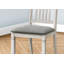 Chaise de salle à manger, hauteur 38 po, ensemble de 2, latérales, rembourrées, cuisine, salle à manger, gris antique, tissu gris, transitionnel