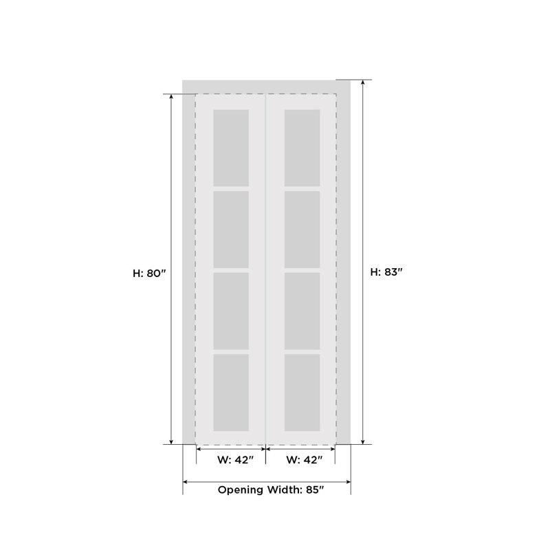 Portes coulissantes pliantes pour garde-robe - ESSENTIEL 8001 - Ensemble de quincaillerie robuste pour moulures à moulures - Portes de garde-robe en bois massif