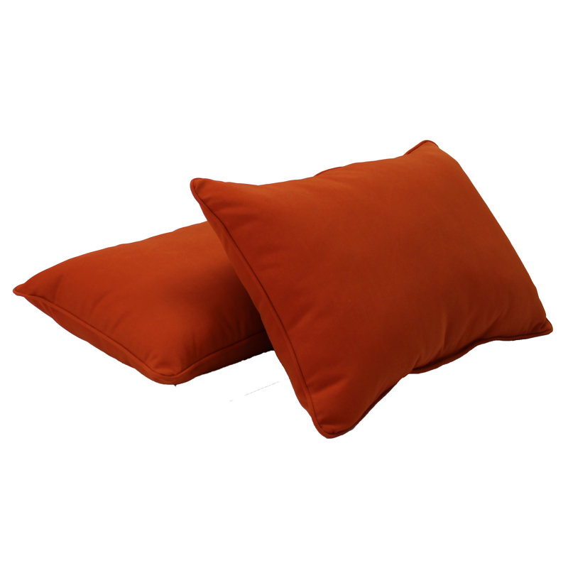 Element Synthetic Lumbar Rectangle Indoor/Outdoor Pillow Cover & Insert, Burnt Orange, 16" x 24"