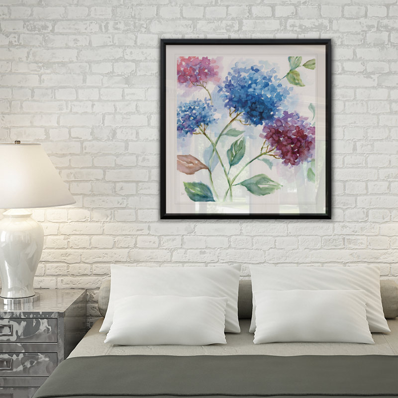 Hydrangea Harmony II - reproduction de cadre photo, H 22,5 po x l 22,5 po x P 1,5 po
