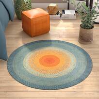 Mallon Hand Hooked Wool Orange Area Rug Bungalow Rose Rug Size: Round 3