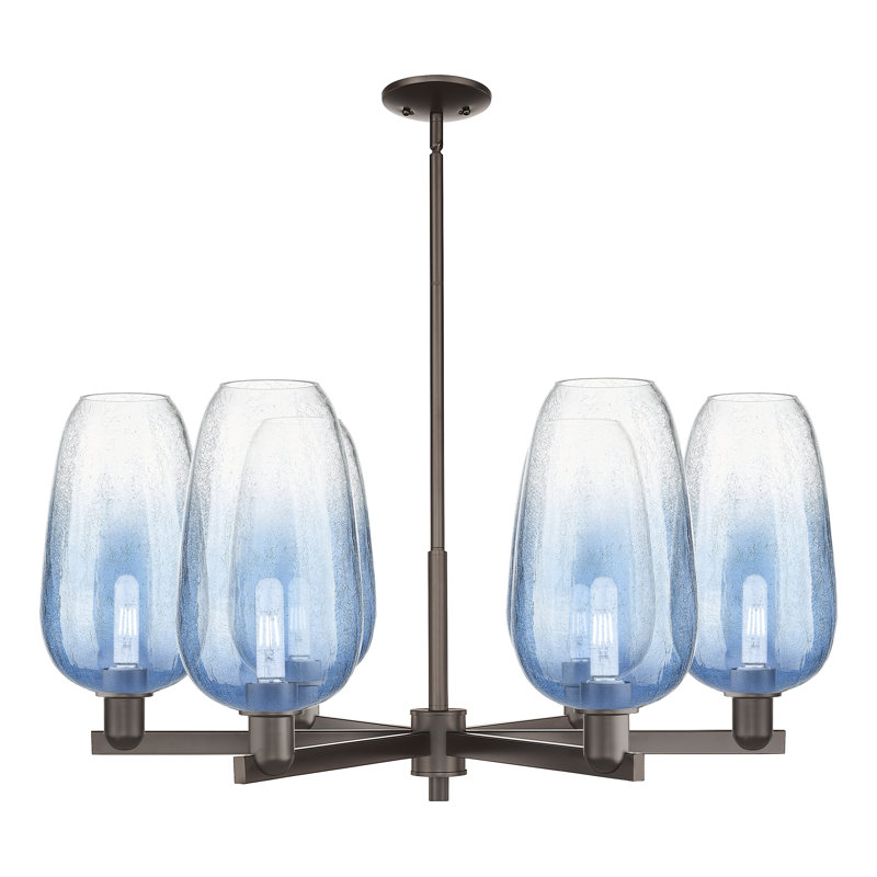 Kazmierski 6 - Light Steel Chandelier, Blue / Oil Rubbed Bronze