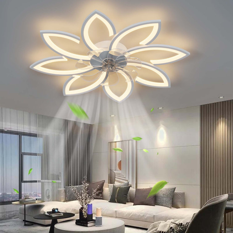 Falana 35" 7 - Blade Dimmable LED Ceiling Fan with Remote Control and APP