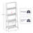Lavish Home 24"L x 13"W x 55.25"H 4-Tier Wood Ladder Shelves, White