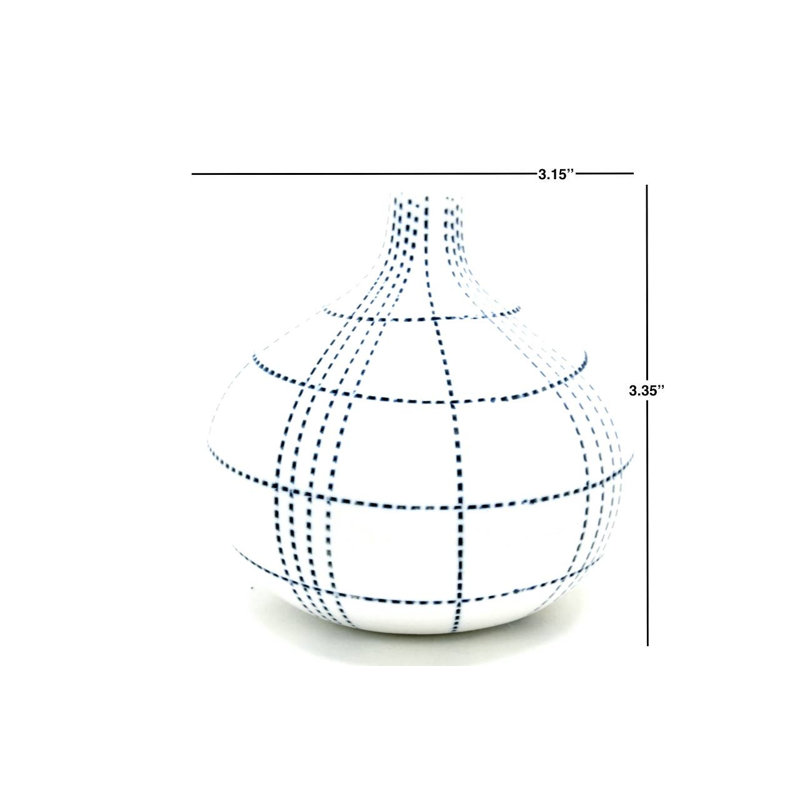 Ava-Skye Handmade Table Vase, 3.4" H x 3.2" W x 3.2" D