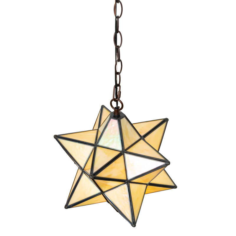 12" Wide Moravian Star Pendant, Beige, 17" H x 14" W x 14" D