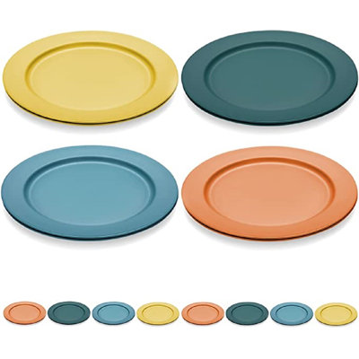 Assiettes plates Clore, résistantes aux égratignures, ensemble de 8 assiettes plates de 10 pouces, assiettes à salade dans un restaurant de cuisine