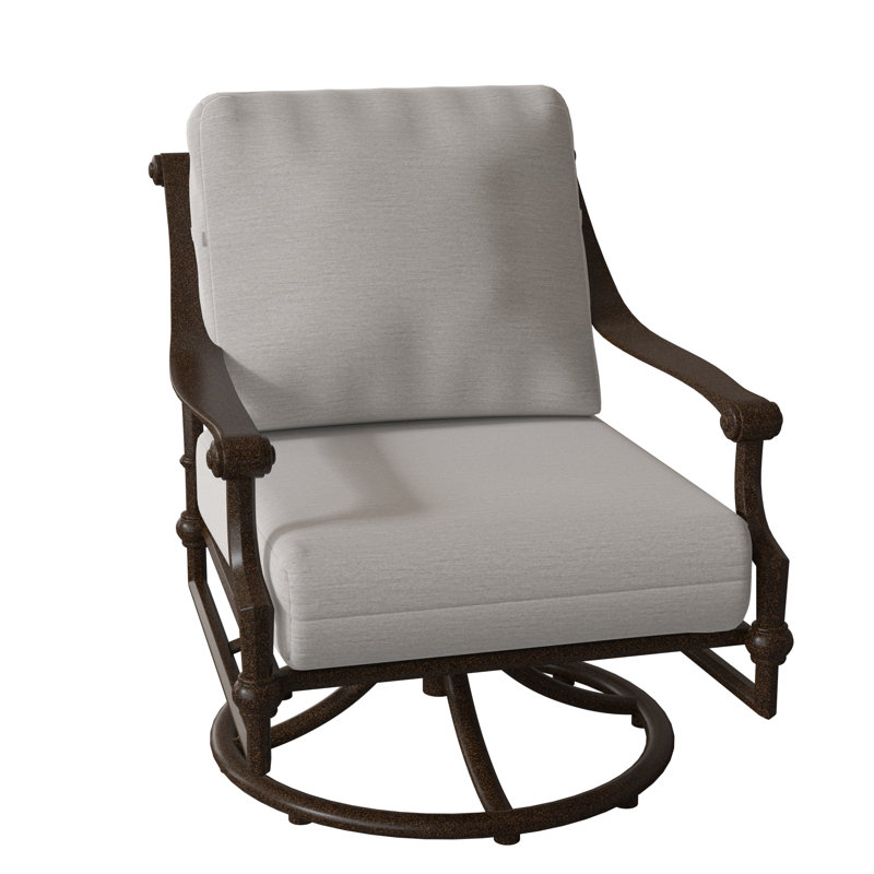Delphi Outdoor Rocker Chair, Chestnut Brown, Impact Vapor Gray Sunbrella®