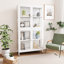 Armoire de rangement à quatre portes en verre avec tablettes réglables-975784913