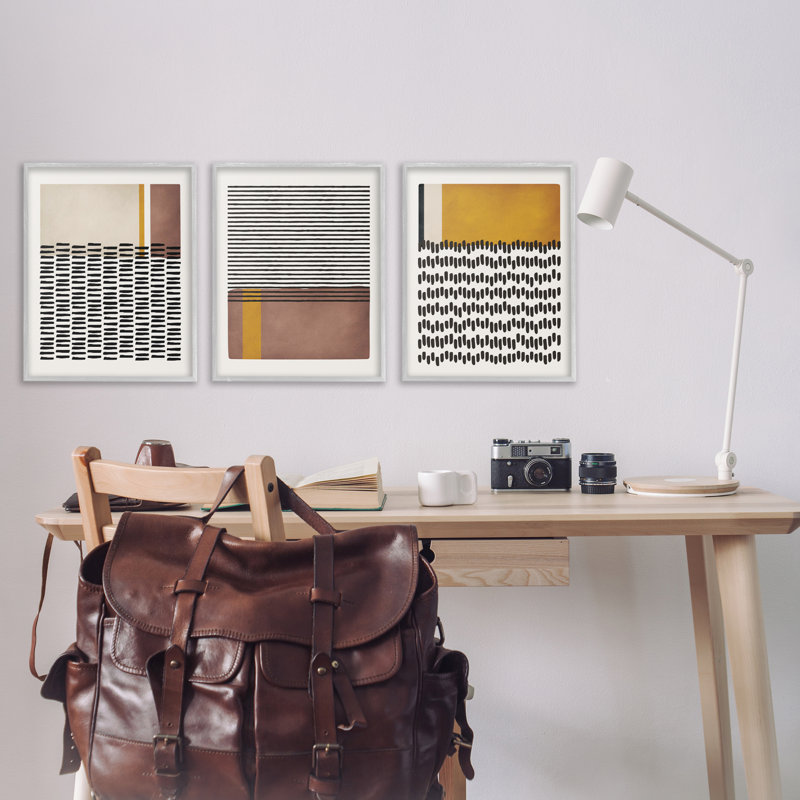 «Natural Lines», ensemble abstrait de 3 giclées par JJ Design House, LLC., Estampe numérique Farmhouse, H 30 po x l 20 po
