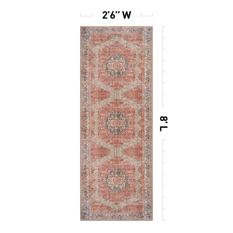 Tapis rouge Valora, Tapis de couloir 2 pi 6 po x 8 pi