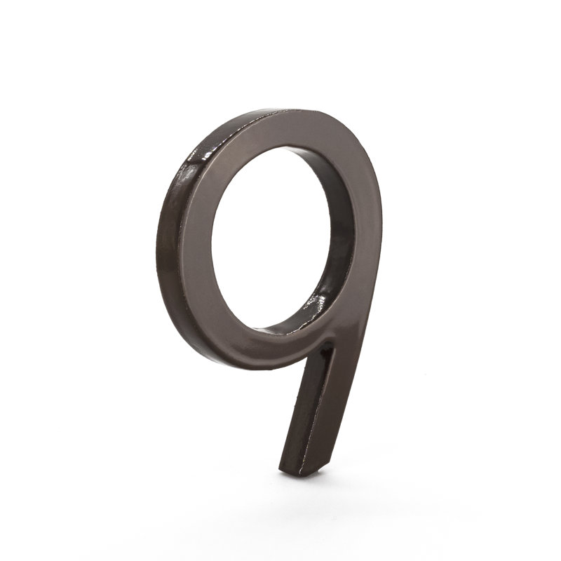24 in. Flat Floating Mount House Number, Roman Bronze, 9