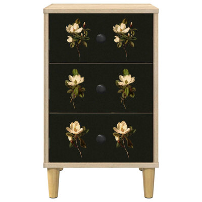 36cm W Engineered Wood Bedside Table
