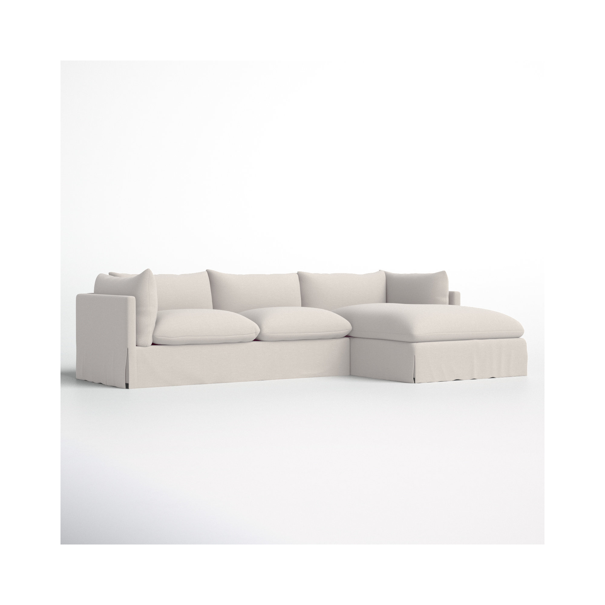 Reggio Slipcover Chaise Sectional, 31.5" H x 115" W x 67" D, Valley Nimbus Polyester Blend, Right Hand Facing