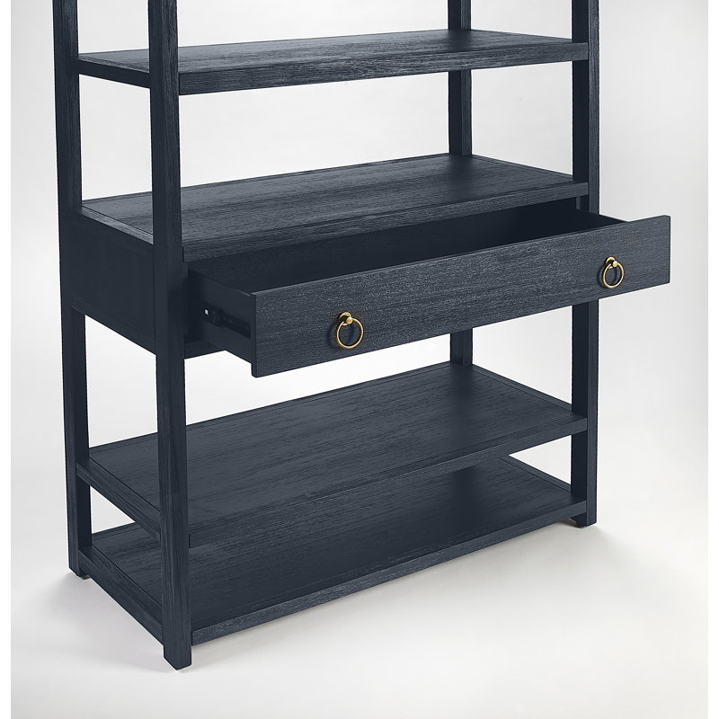 Lark 5 Tier 39"W Etagere Bookcase, Navy Blue