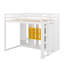 Lit mezzanine en bois pleine grandeur avec garde-robe, tablettes et armoire-118032702