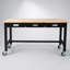 Banc de travail 60 po en bois de bambou robuste avec rangement pour tiroir et roulettes pour le garage et le bureau personnel