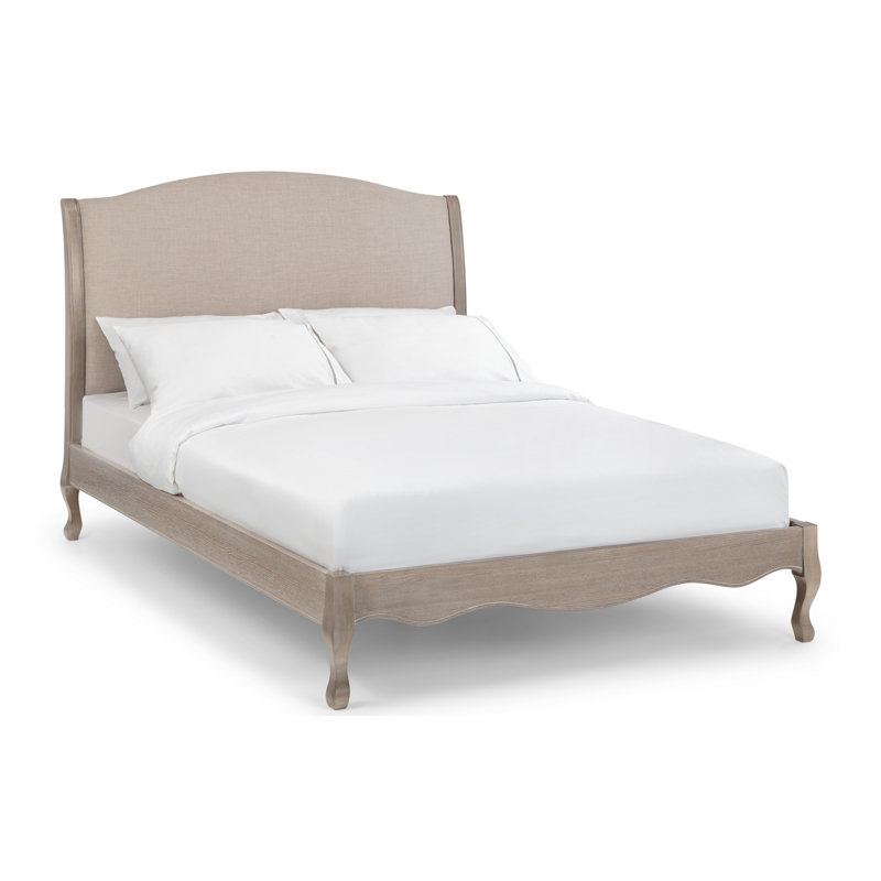 Felicity Upholstered Bed, Double (4'6), Limed Oak/Oatmeal Linen