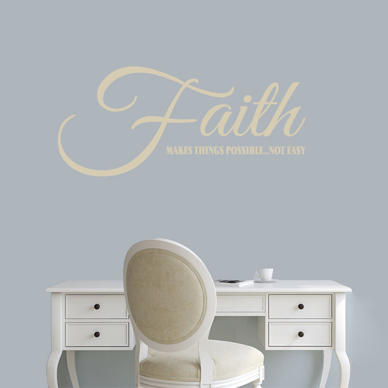 Adhésif décoratif «Faith Makes Things possible», Beige