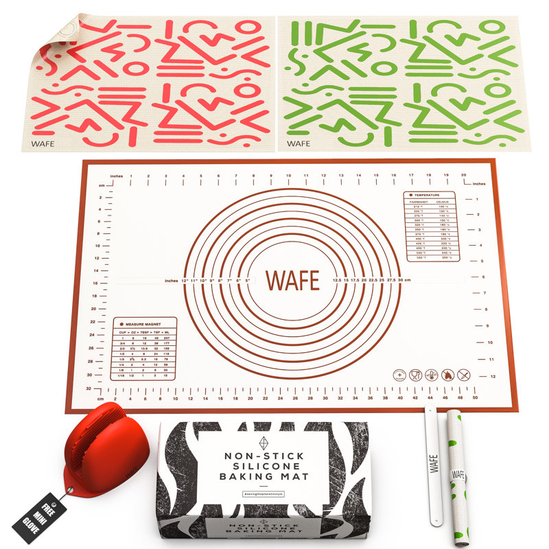 WAFE Non-Stick Silicone 5 Piece Baking Mat Set