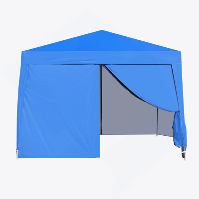 10X10ft Pop-Up Gazebo Canopy Tent With Removable Sidewalls, Window Panels, 4 Sand Bags & Carry Bag