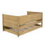 Lit de jour simple naturel avec lit gigogne, conception de style transitionnel, fabrication, lattes coulissantes pour la ventilation du matelas