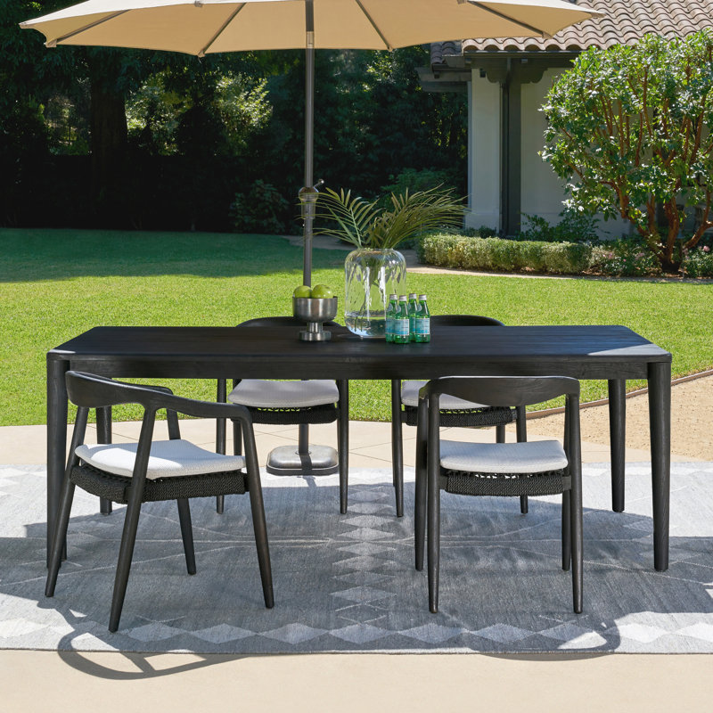 Aria 86" Outdoor Dining Table, Black Matte