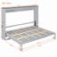 Grand lit escamotable mural et USB, gris-745074078