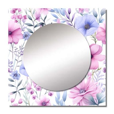 Kesuan - Flowers Large Square Mirror For Wall Art Decor