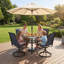 Ensemble de salle à manger de patio pour 4 personnes avec table de salle à manger carrée en métal et chaises berçantes pivotantes (noir et gris)-558639512